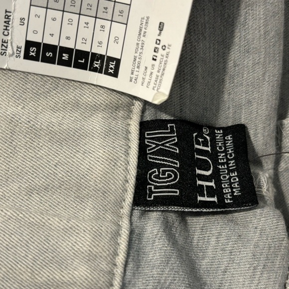 HUE Sz XL Sunwashed Ultra Soft Denim Capri Cropped In Gray Dove NEW WITH TAGS - Picture 8 of 10